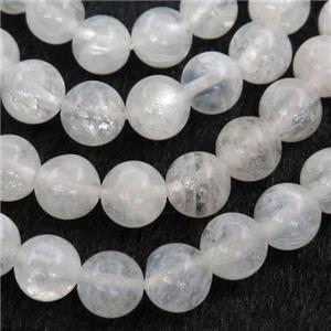 white MoonStone beads, round, approx 8mm dia