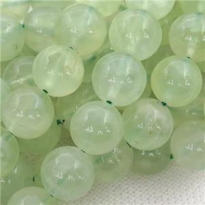 green Prehnite Beads, round, A-grade, approx 10mm dia