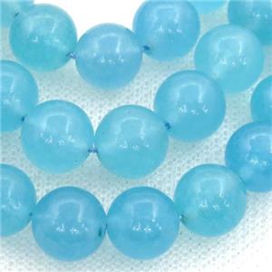 blue Agate Beads, round, dye, approx 8mm dia