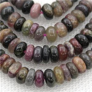 Tourmaline rondelle Beads, multicolor, approx 7-8mm dia