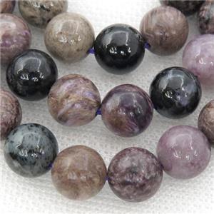 purple Charoite Beads, round, B-grade, approx 10mm dia