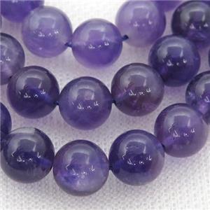 purple Amethyst Beads, round, approx 10mm dia, Grade A