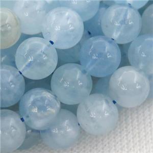round Aquamarine Beads, blue treated, approx 5mm dia