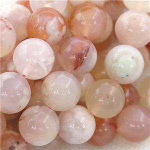 pink cherry Agate Beads, round, A-grade, approx 6mm dia