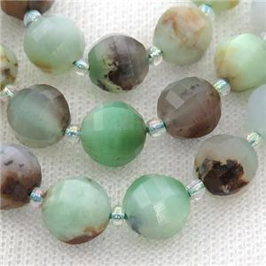 green Australian Chrysoprase lantern Beads, approx 10mm dia