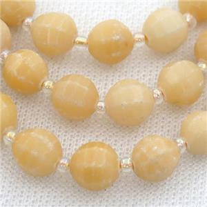 Chinese Yellow Jade lantern Beads, approx 8mm dia