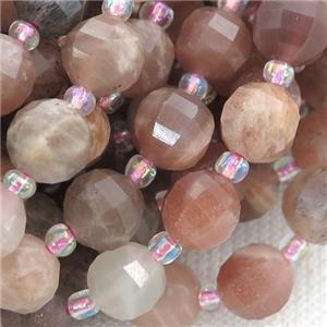 pink MoonStone lantern beads, approx 8mm dia