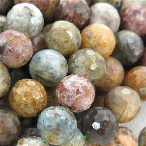 Ocean Agate Beads, faceted round, approx 10mm dia