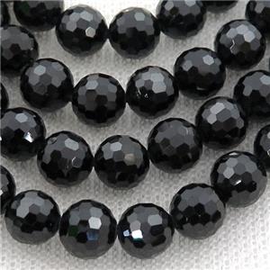 Natural Black Spinel Beads Faceted Round, approx 6mm dia