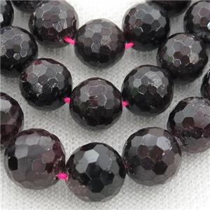 Natural Garnet Beads Faceted Round, approx 12mm dia