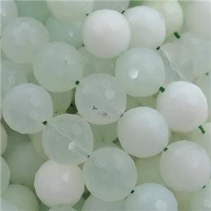 green Opal Beads, faceted round, approx 11mm dia