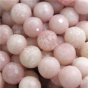 Chinese Pink Opal Beads, faceted round, approx 10mm dia