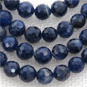 blue Brazilian Sodalite Beads, faceted round, approx 6mm dia, Grade A