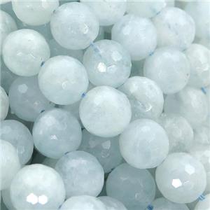 Aquamarine Beads, faceted round, approx 10mm dia