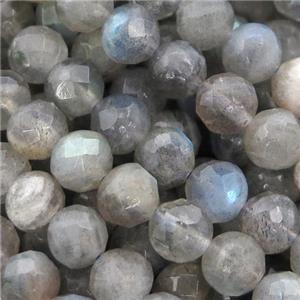 Labradorite Beads, faceted round, approx 8mm dia, grade A