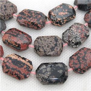 red Snowflake Jasper Beads, faceted rectangle, approx 13-20mm