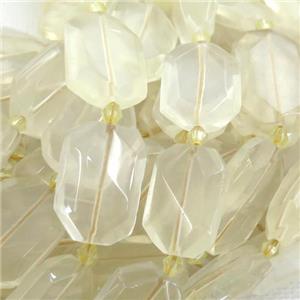 Lemon Quartz Beads, faceted rectangle, approx 13-20mm