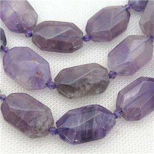 purple Amethyst Beads, faceted rectangle, approx 13-20mm