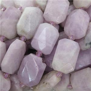 Kunzite Beads, faceted rectangle, approx 13-20mm