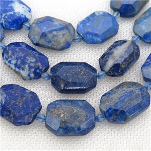blue Lapis Lazuli Beads, faceted rectangle, approx 13-20mm