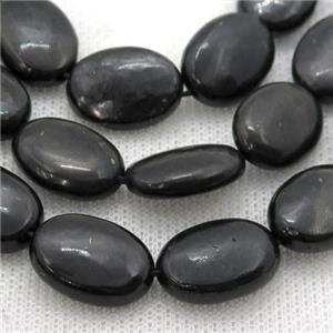 black Shungite oval beads, approx 10x14mm