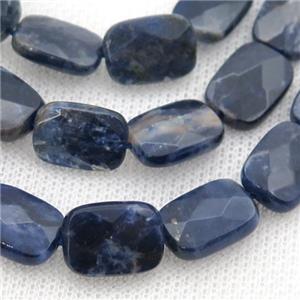 blue Sodalite Beads, faceted rectangle, approx 10x14mm