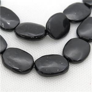 black Shungite oval Beads, approx 18-25mm