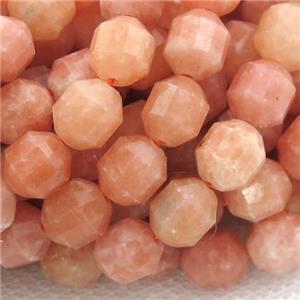 peach Calcite bullet Beads, approx 7-8mm