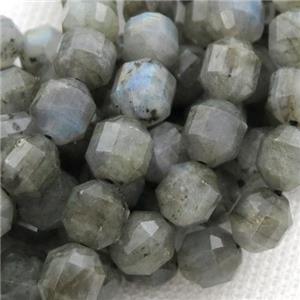 Labradorite bullet beads, approx 7-8mm