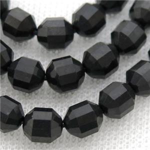 black Shungite bullet beads, approx 7-8mm
