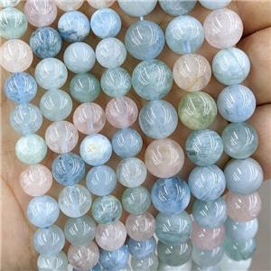 Natural Morganite Beads Smooth Round Blue, approx 10mm dia