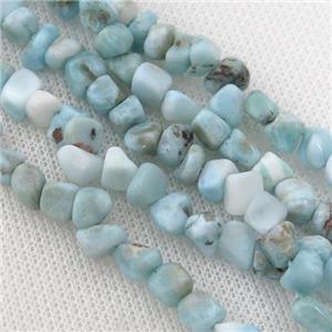 blue Larimar chip Beads, B-grade, freeform, approx 4-6mm, grade B