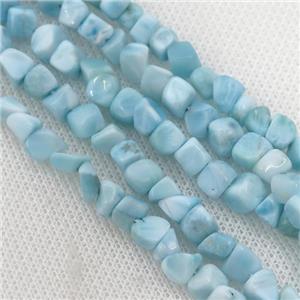 blue Larimar Beads chips, freeform, A-grade, approx 4-6mm, grade A