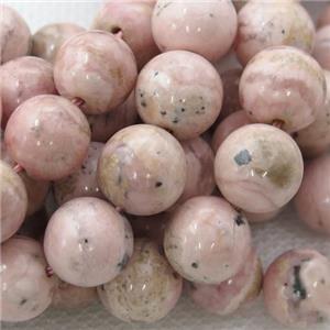 Pink Argentine Rhodochrosite Beads Smooth Round, approx 10mm dia