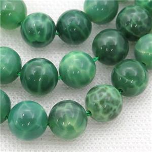 Green Chalcedony Beads, round, approx 6mm dia