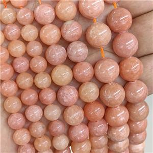 Natural Peach Calcite Beads Round, approx 18mm dia