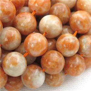 Natural Peruvian Orange Calcite Beads Round, approx 12mm dia