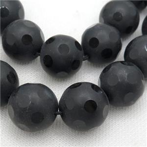 black Onyx Agate Beads, round, approx 20mm dia