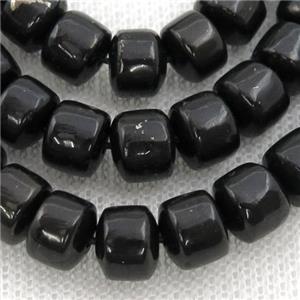 black Shungite Beads, wheel, approx 6x8mm