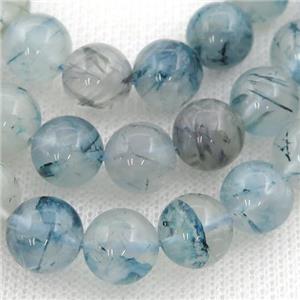 blue Rutilated Quartz Beads, round, approx 8mm dia