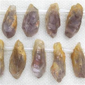 Amethyst freeform beads, topdrilled, approx 8-32mm