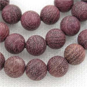 natural Wood Beads, purple, round, approx 6mm dia