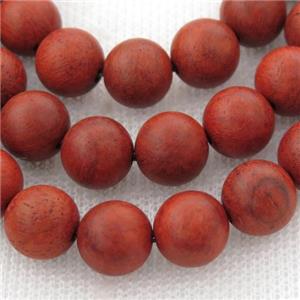 natural Wood Beads, red, round, approx 4mm dia