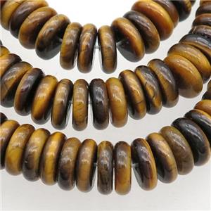 Tiger eye stone heishi beads, approx 4x10mm
