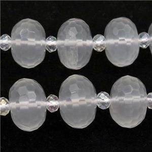 Clear Quartz Beads, faceted rondelle, approx 13-18mm