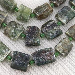 green Kyanite Beads, freeform, approx 10-14mm