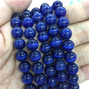 darkblue round Cats Eye Stone Beads, approx 12mm dia
