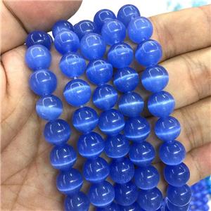 skyblue round Cats Eye Stone Beads, approx 10mm dia