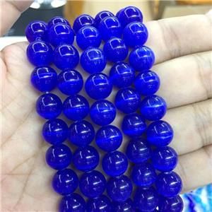 royalblue round Cats Eye Stone Beads, approx 10mm dia