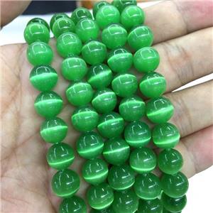round Cats Eye Stone Beads, spring.green, approx 8mm dia
